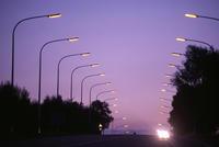 Street lights at dusk